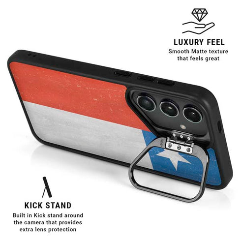 Chile Flag Distressed Galaxy S25 Kickstand Case