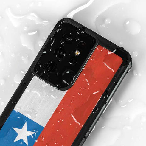 Chile Flag Distressed Galaxy S24 Ultra Waterproof Case