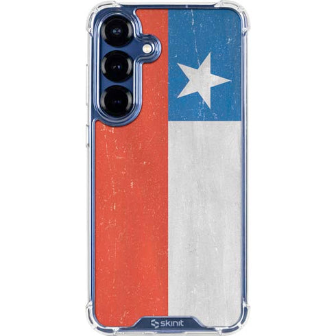 Chile Flag Distressed Galaxy S25 Plus Clear Case