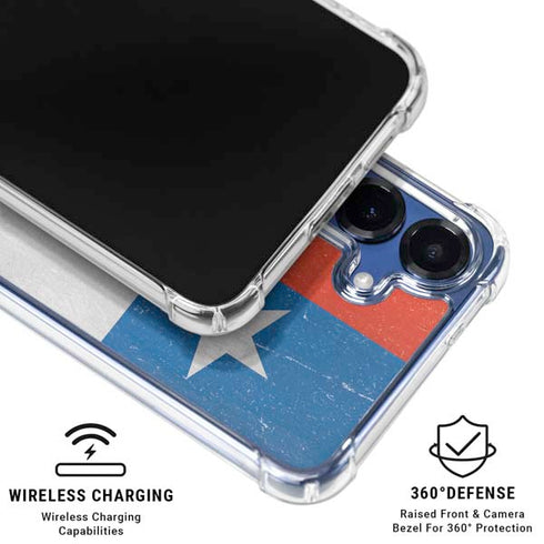 Chile Flag Distressed Galaxy S25 Plus Clear Case
