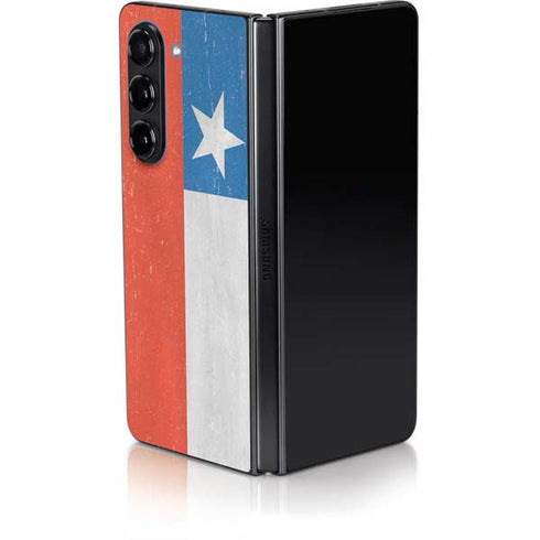 Chile Flag Distressed Galaxy Z Fold5 5G Skin