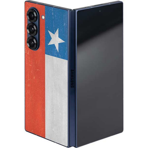Chile Flag Distressed Galaxy Z Fold6 Skin