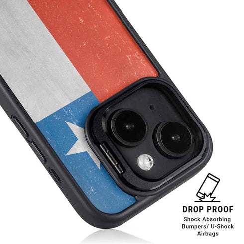 Chile Flag Distressed iPhone 15 Plus Kickstand Case