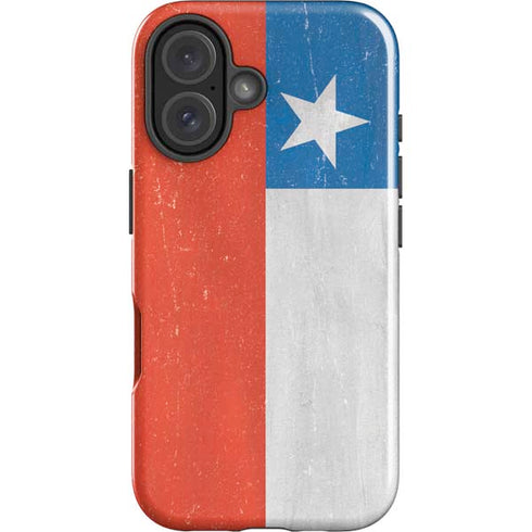 Chile Flag Distressed iPhone 16 Plus Impact Case