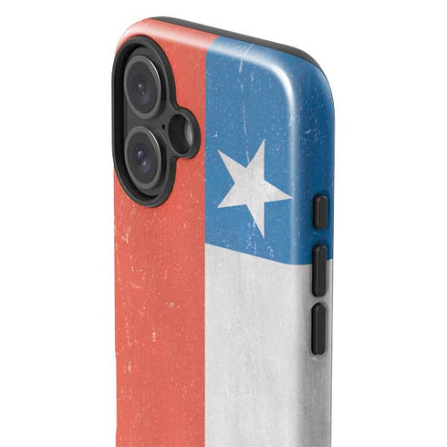 Chile Flag Distressed iPhone 16 Plus Impact Case