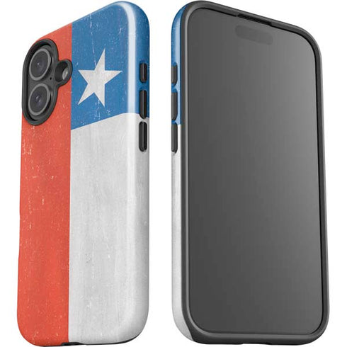 Chile Flag Distressed iPhone 16 Plus Impact Case