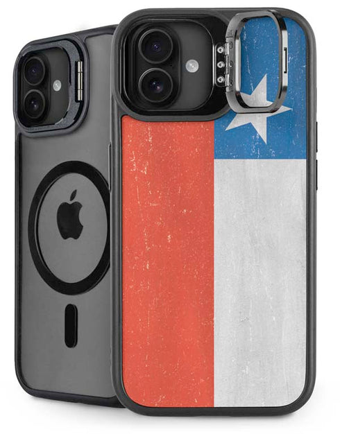 Chile Flag Distressed iPhone 16 Plus Kickstand Case