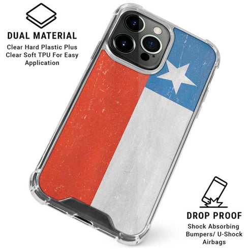 Chile Flag Distressed iPhone 16 Pro Clear Case