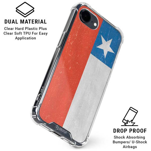 Chile Flag Distressed iPhone 16e Clear Case
