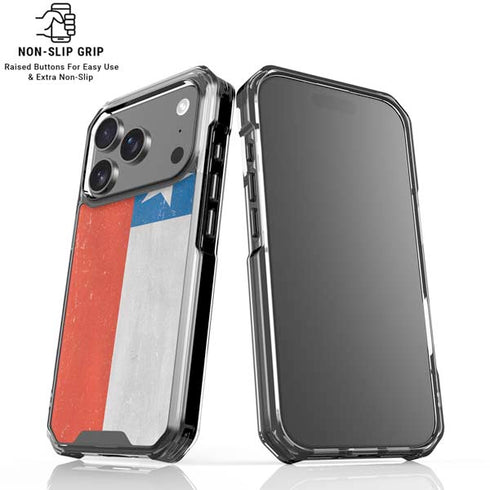 Chile Flag Distressed iPhone 18 Pro Clear Case