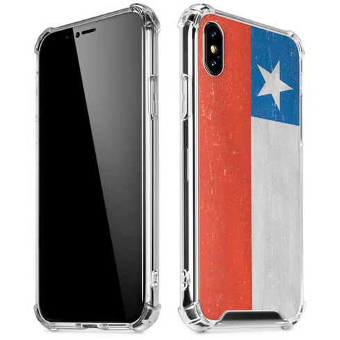 Chile Flag Distressed iPhone X/XS Clear Case