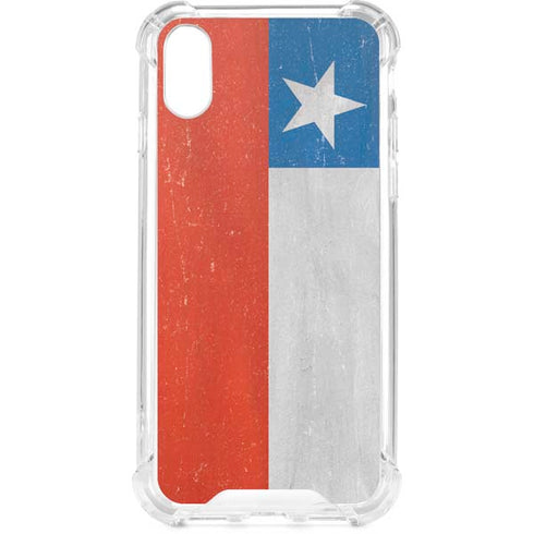 Chile Flag Distressed iPhone XS Clear Case