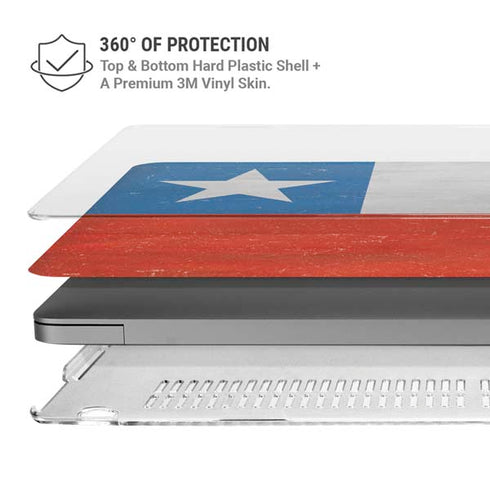 Chile Flag Distressed MacBook Pro 14in (2021-24) Case plus Skin