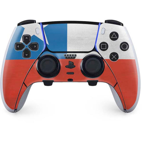 Chile Flag Distressed PS5 DualSense Edge Pro Controller Skin
