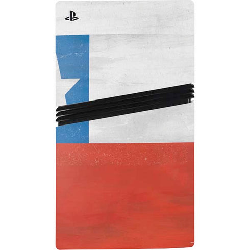Chile Flag Distressed PS5 Pro Disk Bundle Skin