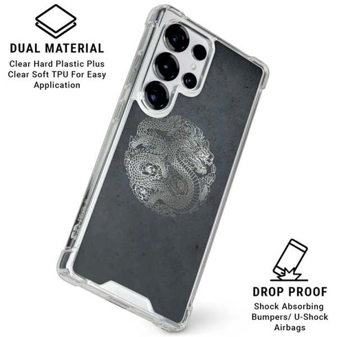 Chinese Black Dragon Galaxy S25 Ultra Clear Case