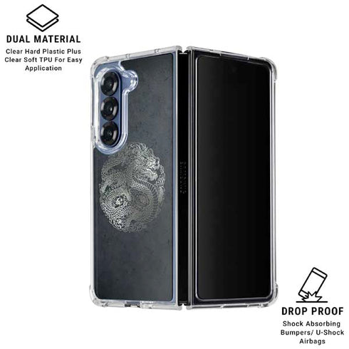 Chinese Black Dragon Galaxy Z Fold6 Clear Case