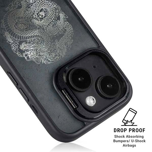 Chinese Black Dragon iPhone 14 Plus Kickstand Case