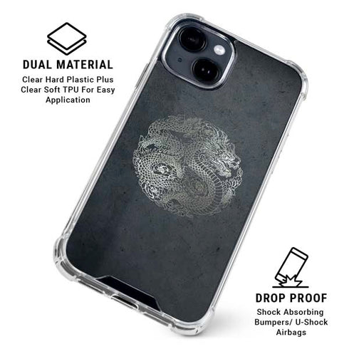 Chinese Black Dragon iPhone 15 Clear Case