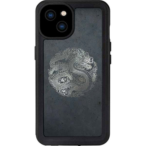Chinese Black Dragon iPhone 15 Plus Waterproof Case