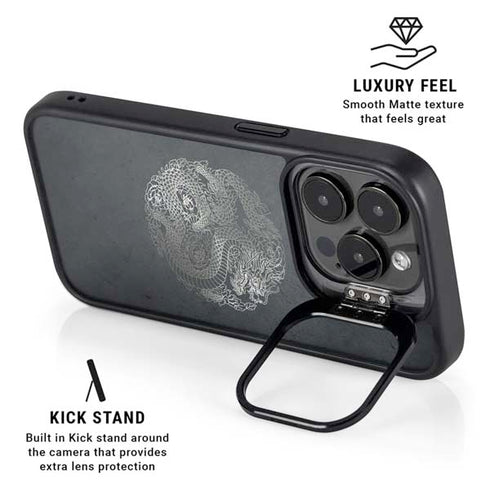 Chinese Black Dragon iPhone 15 Pro Kickstand Case