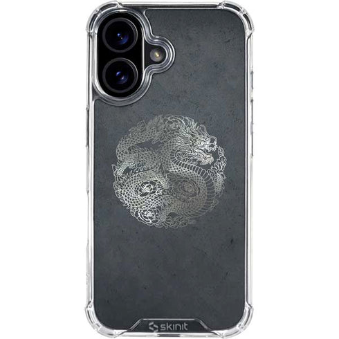 Chinese Black Dragon iPhone 16 Clear Case