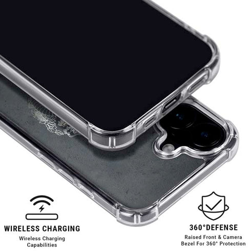 Chinese Black Dragon iPhone 16 Clear Case
