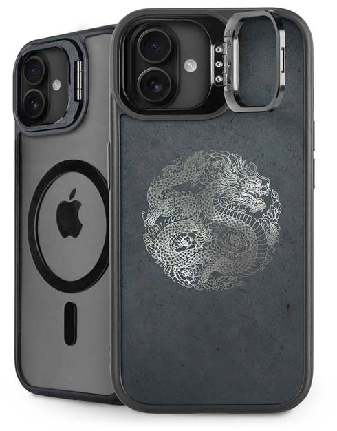 Chinese Black Dragon iPhone 16 Kickstand Case
