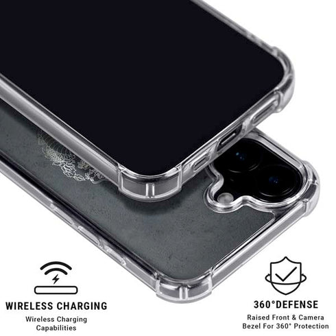 Chinese Black Dragon iPhone 16 Plus Clear Case