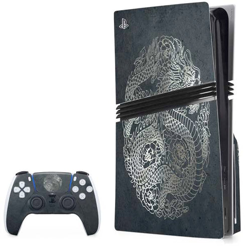 Chinese Black Dragon PS5 Pro Disk Bundle Skin