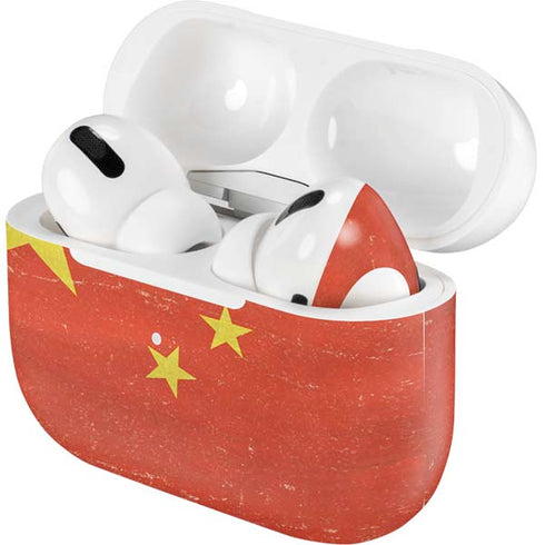Chinese Flag Distressed AirPods Skins