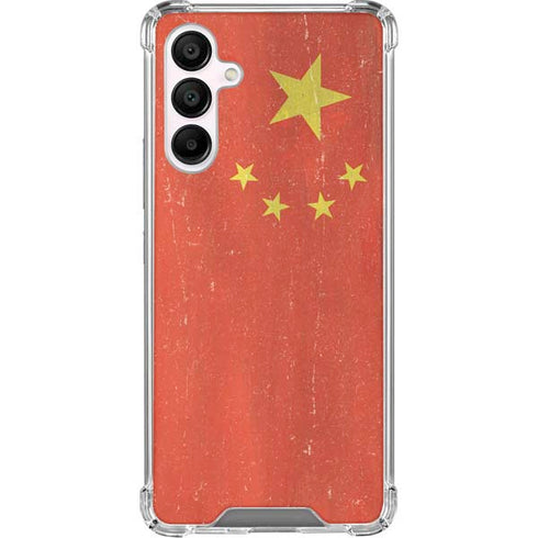 Chinese Flag Distressed Galaxy A16 5G Clear Case