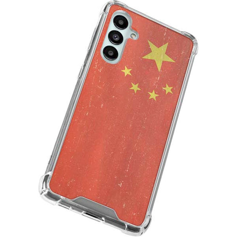 Chinese Flag Distressed Galaxy A16 5G Clear Case