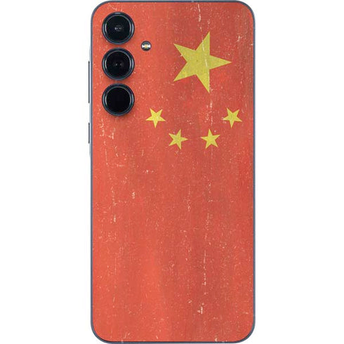 Chinese Flag Distressed Galaxy A55 5G Skin
