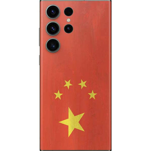 Chinese Flag Distressed Galaxy Skins