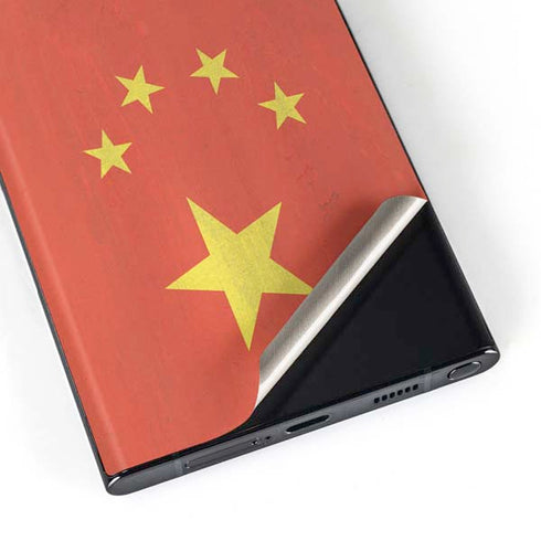 Chinese Flag Distressed Galaxy Skins