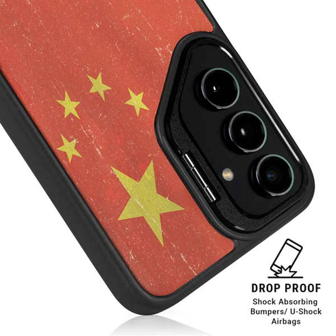 Chinese Flag Distressed Galaxy S25 Kickstand Case