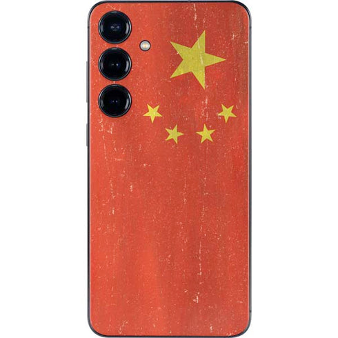 Chinese Flag Distressed Galaxy S25 Skin