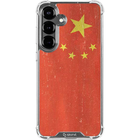 Chinese Flag Distressed Galaxy S26 Clear Case