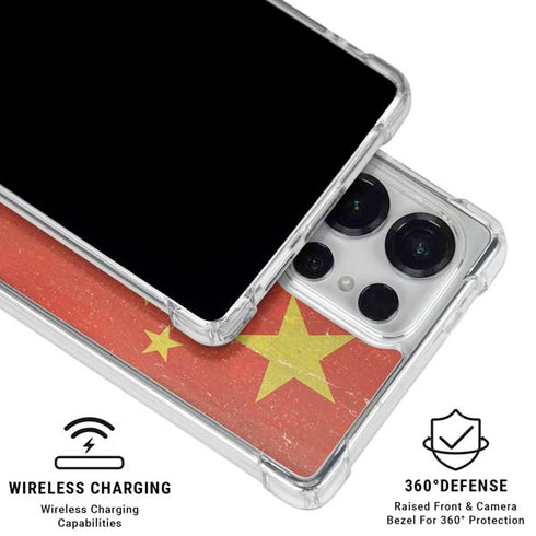 Chinese Flag Distressed Galaxy S26 Ultra Clear Case