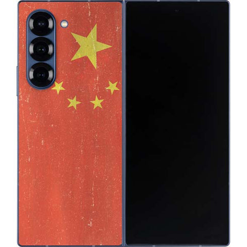 Chinese Flag Distressed Galaxy Z Fold6 Skin