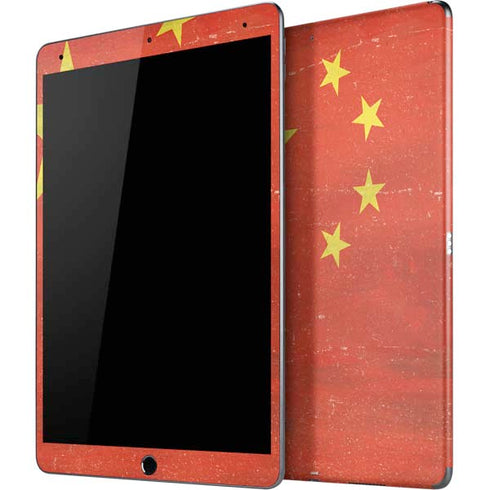 Chinese Flag Distressed iPad Skins