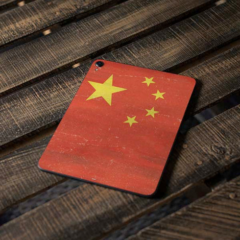 Chinese Flag Distressed Apple iPad Pro Skin