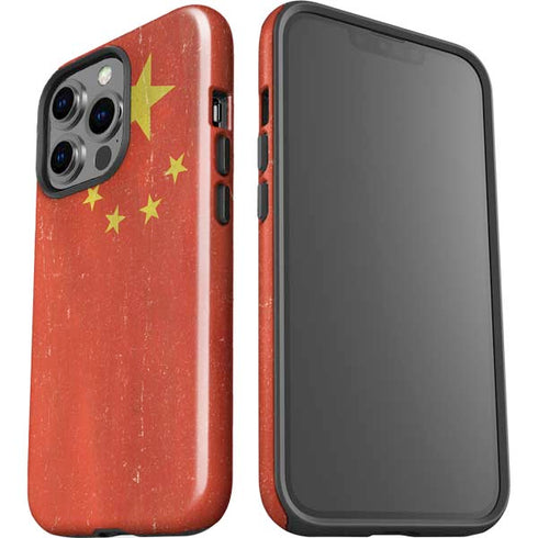 Chinese Flag Distressed iPhone 15 Pro Impact Case