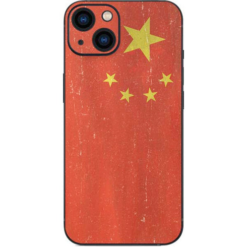 Chinese Flag Distressed iPhone 15 Skin