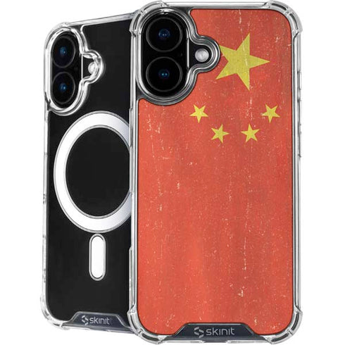 Chinese Flag Distressed iPhone 16 MagSafe Case