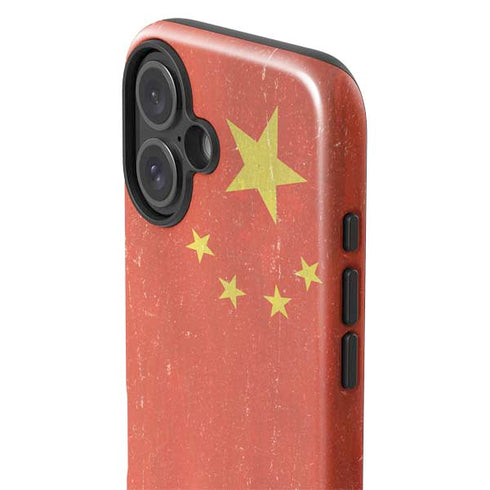 Chinese Flag Distressed iPhone 16 Plus Impact Case