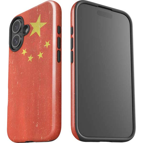 Chinese Flag Distressed iPhone 16 Plus Impact Case