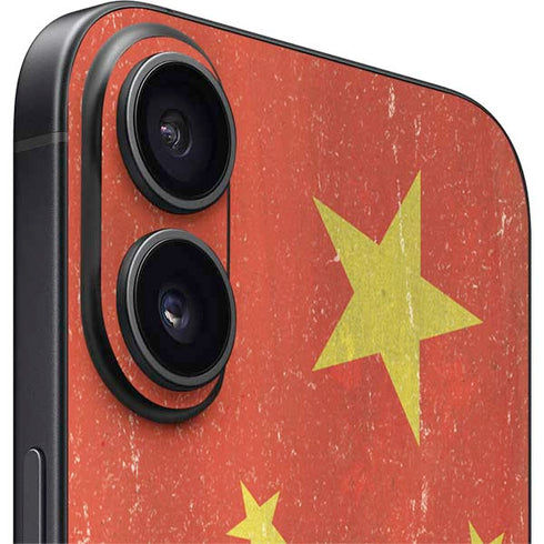 Chinese Flag Distressed iPhone 16 Plus Skin