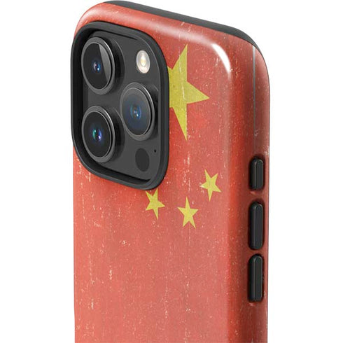 Chinese Flag Distressed iPhone 16 Pro Impact Case